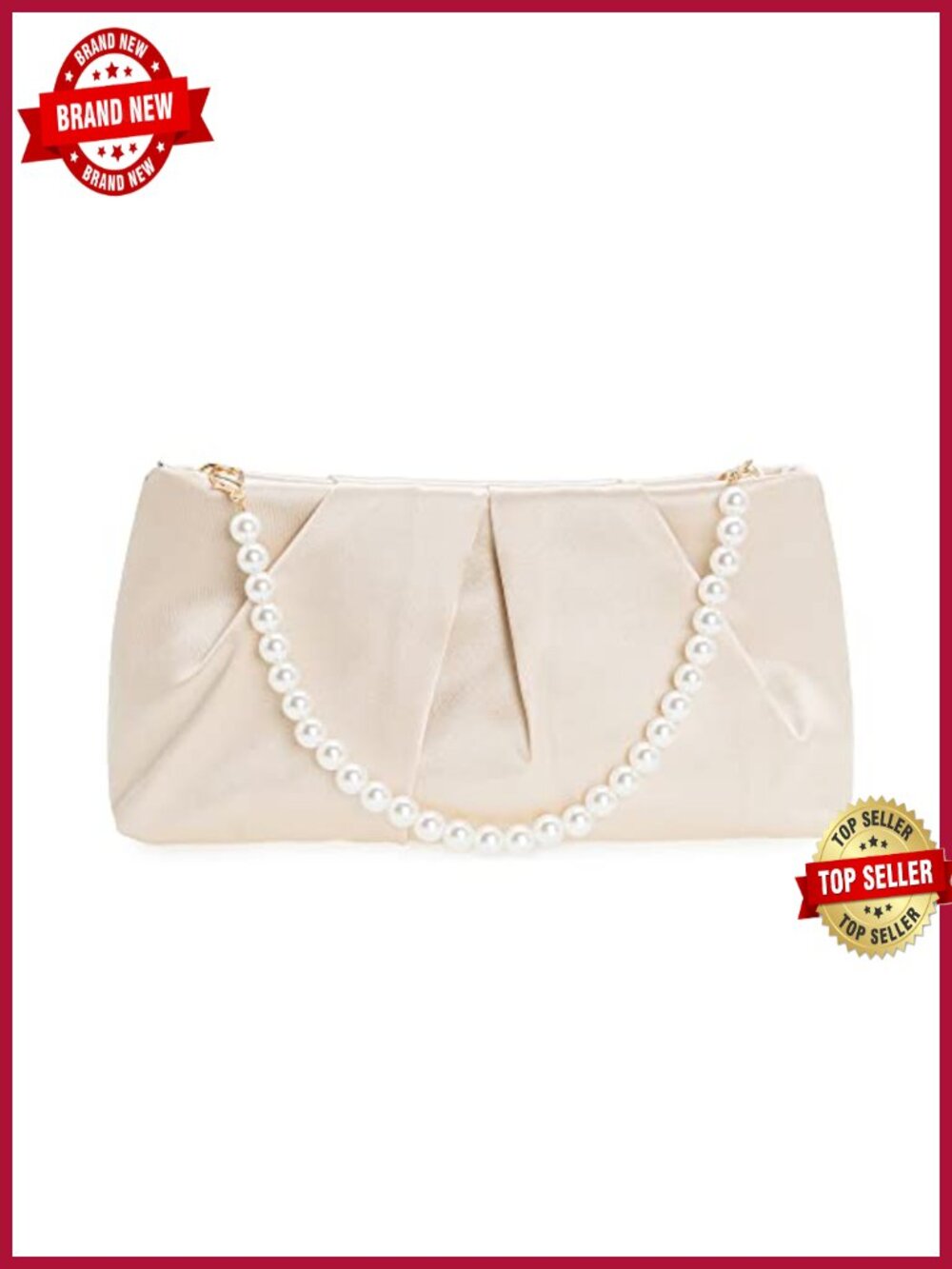 Evening Bag Wedding Party Handbag Small Dressy Formal Purse Pleated Satin Clutch